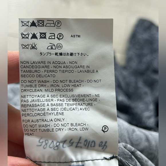 Michael Kors COLLECTION Silk Paisley Print Long Sleeve Dress in "Slate Multi” - Picture 8 of 11